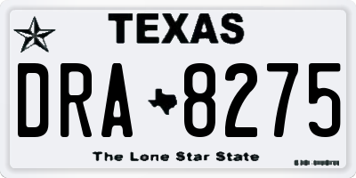TX license plate DRA8275
