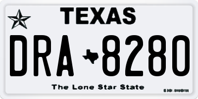 TX license plate DRA8280