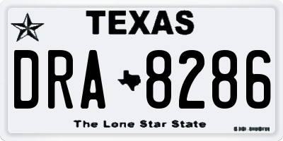 TX license plate DRA8286