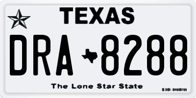 TX license plate DRA8288