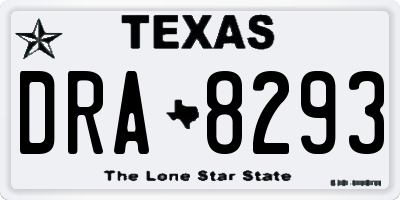 TX license plate DRA8293