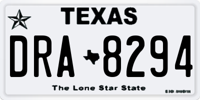 TX license plate DRA8294