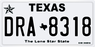 TX license plate DRA8318