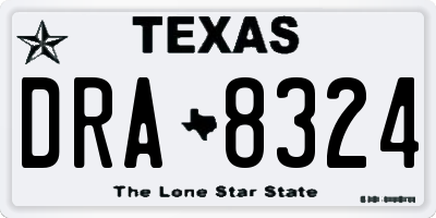 TX license plate DRA8324