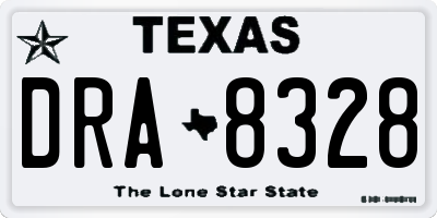 TX license plate DRA8328