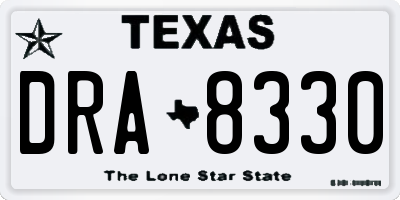 TX license plate DRA8330