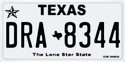 TX license plate DRA8344