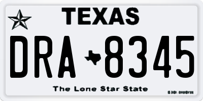 TX license plate DRA8345