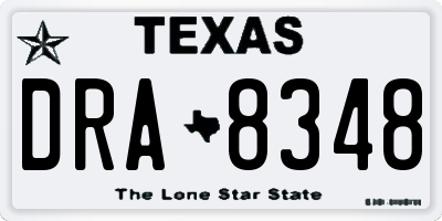 TX license plate DRA8348