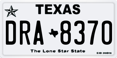 TX license plate DRA8370