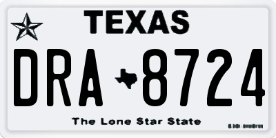 TX license plate DRA8724