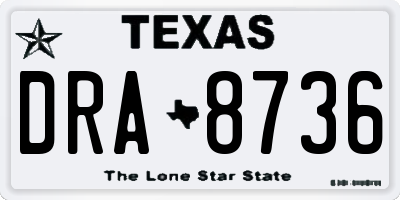 TX license plate DRA8736