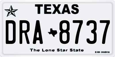 TX license plate DRA8737