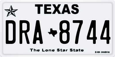 TX license plate DRA8744