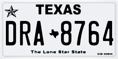 TX license plate DRA8764