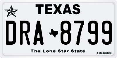 TX license plate DRA8799