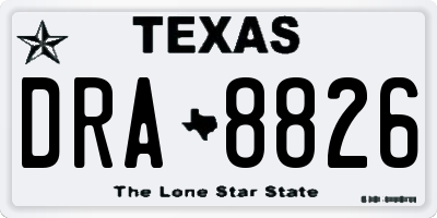TX license plate DRA8826