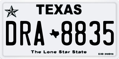 TX license plate DRA8835