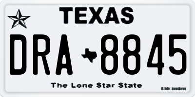 TX license plate DRA8845