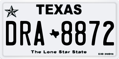 TX license plate DRA8872