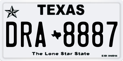 TX license plate DRA8887