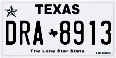 TX license plate DRA8913