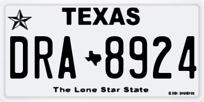 TX license plate DRA8924