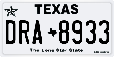 TX license plate DRA8933