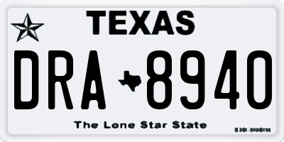TX license plate DRA8940