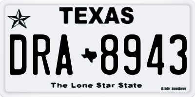 TX license plate DRA8943