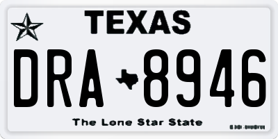 TX license plate DRA8946