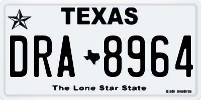 TX license plate DRA8964