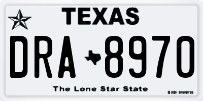 TX license plate DRA8970