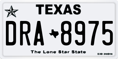 TX license plate DRA8975