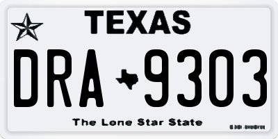 TX license plate DRA9303