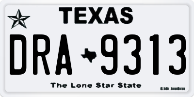 TX license plate DRA9313