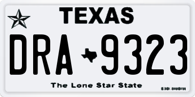 TX license plate DRA9323