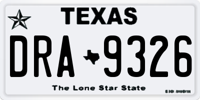 TX license plate DRA9326