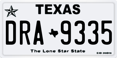 TX license plate DRA9335