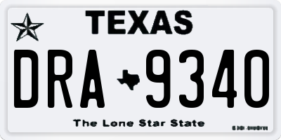 TX license plate DRA9340