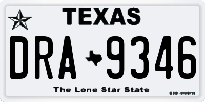 TX license plate DRA9346