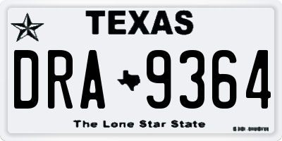 TX license plate DRA9364