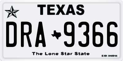 TX license plate DRA9366