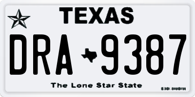 TX license plate DRA9387