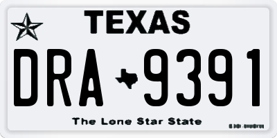 TX license plate DRA9391