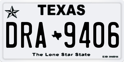 TX license plate DRA9406