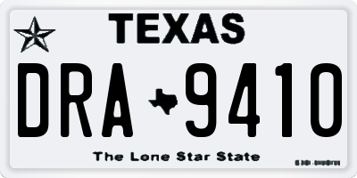 TX license plate DRA9410