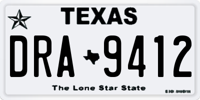 TX license plate DRA9412