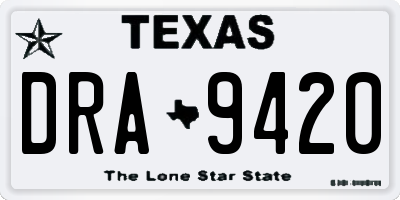 TX license plate DRA9420