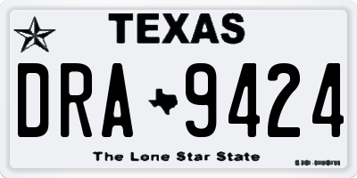 TX license plate DRA9424